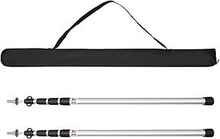 Varas de suporte de barraca de liga ajustável Thien Alnum Barraca de lona de abrigo de praia Varas de substituição de varas de substituição para camping caminhadas Bapaing Tenda