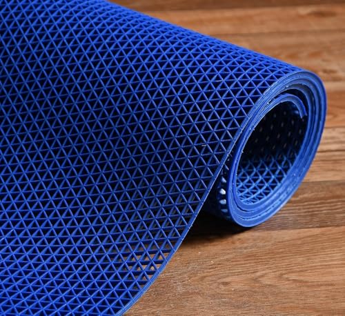 Image of Anti Skid & Multipurpose Rubber Mat /Bathroom Mat /Shower Mat /Carpet /Rugs /Rainmat /Swimming Pool Mat (Blue, 2X6)