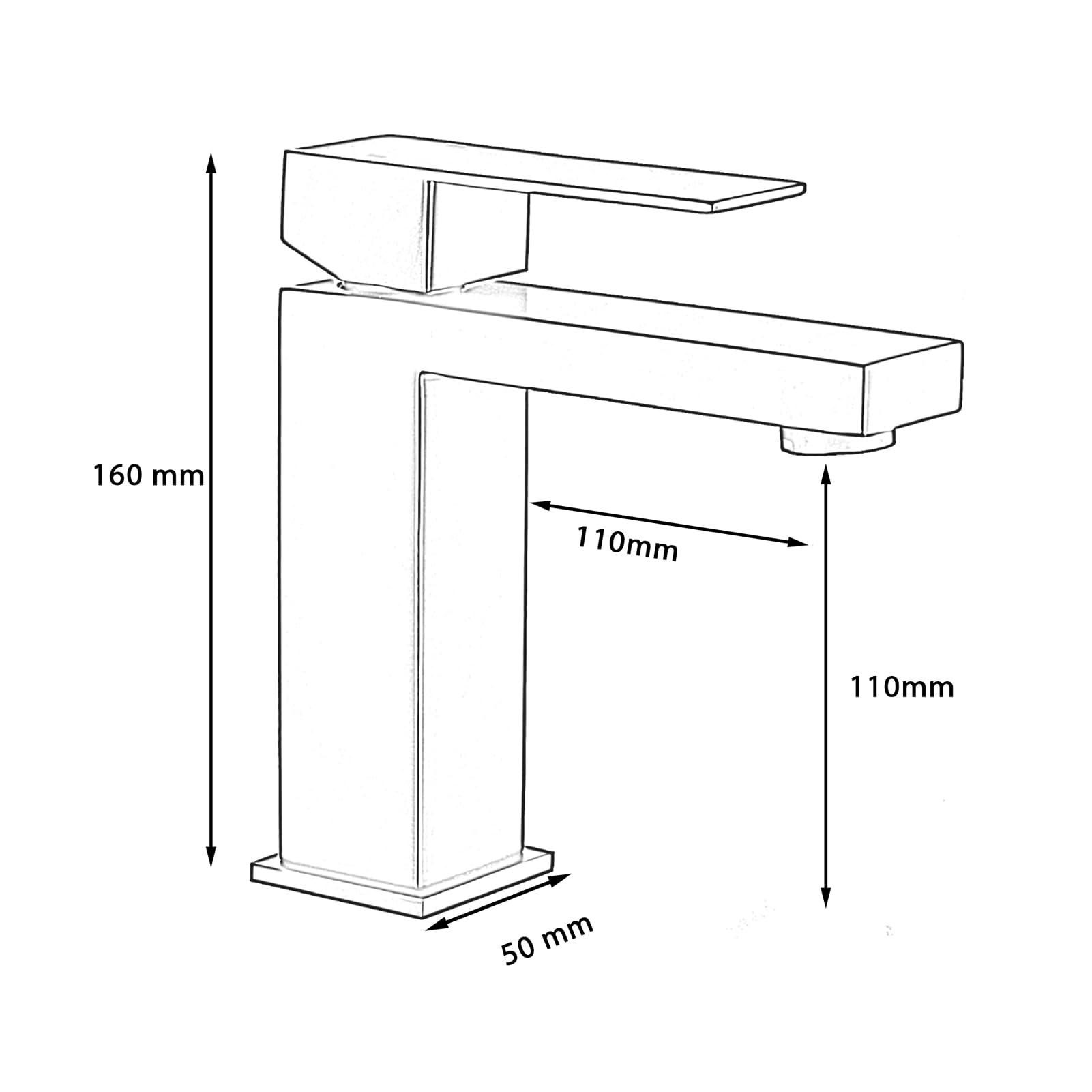 Rubinetto Bagno Nero Miscelatore lavabo, rubinetti bagno Rubinetti Bagno Miscelatore 1 Foro, Moderno Monoforo Lavabo Rubinetti per il bagno, SSRT304DE-MB