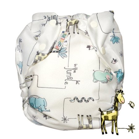 Popolini - Couche Lavable EasyFix Tout en Un - S : 3-9 Kg - Jungle