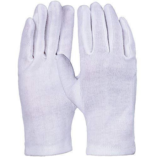 Pro Fit Lot de 12 paires de gants en jersey de coton Blanc pur Couche simple ourlet 10