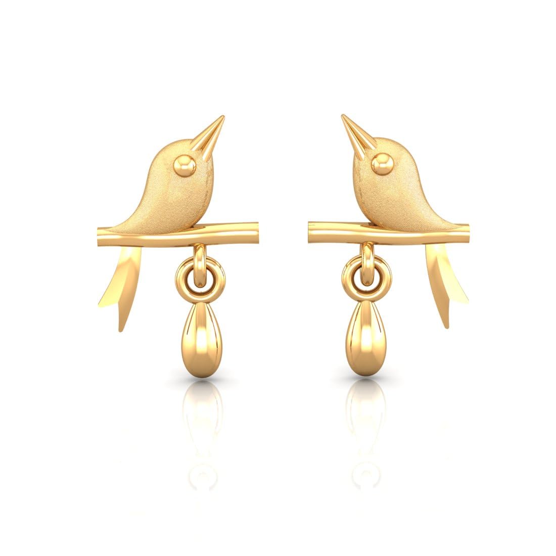 p.c. chandra jewellers 14k Bird Nest Stud Earrings With Intricate Detailing In 14k Gold For Women & Girls - 0.55 Gram-picture-45