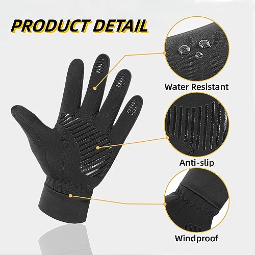 Rzejin Winter Cycling Gloves,Touchscreen Thermal Gloves Water Resistant,Warm Windproof Anti-Slip Gloves for Men Women Skiing Running Riding Driving - Image 5