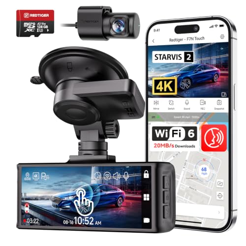 Cámara coche 4K wifi 5.8G con GPS integrado y monitor de aparcamiento inteligente nocturno