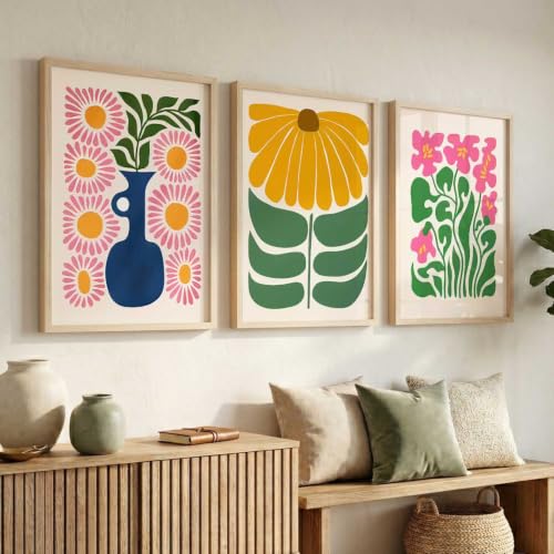 Image of kotart Timeless Boho Art Home Decoration Painting | Paintings With Frame For Living Room Bed Room Hotel Wall Decor Digital Reprint Set of 3