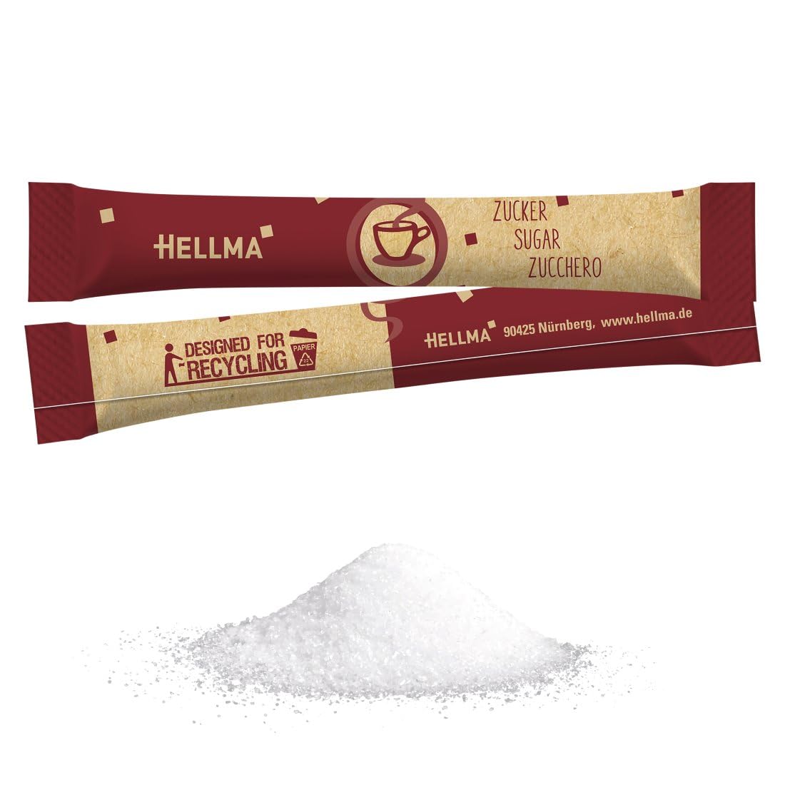 Hellma Zuckersticks - 1000 x 4g feiner Zucker, portioniert