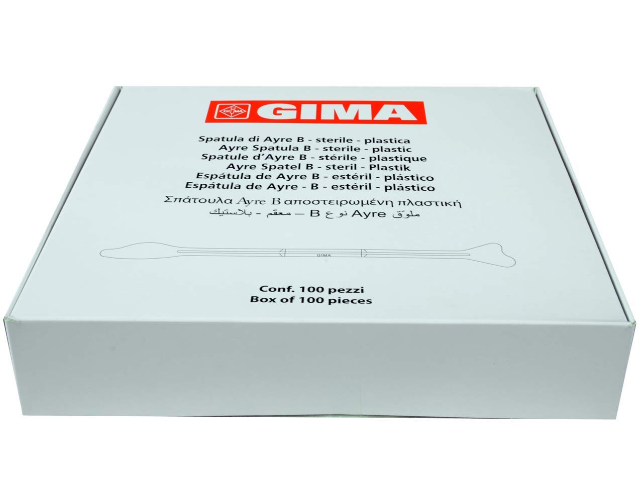 Gima Espátula B Plástico Estéril Pack 100