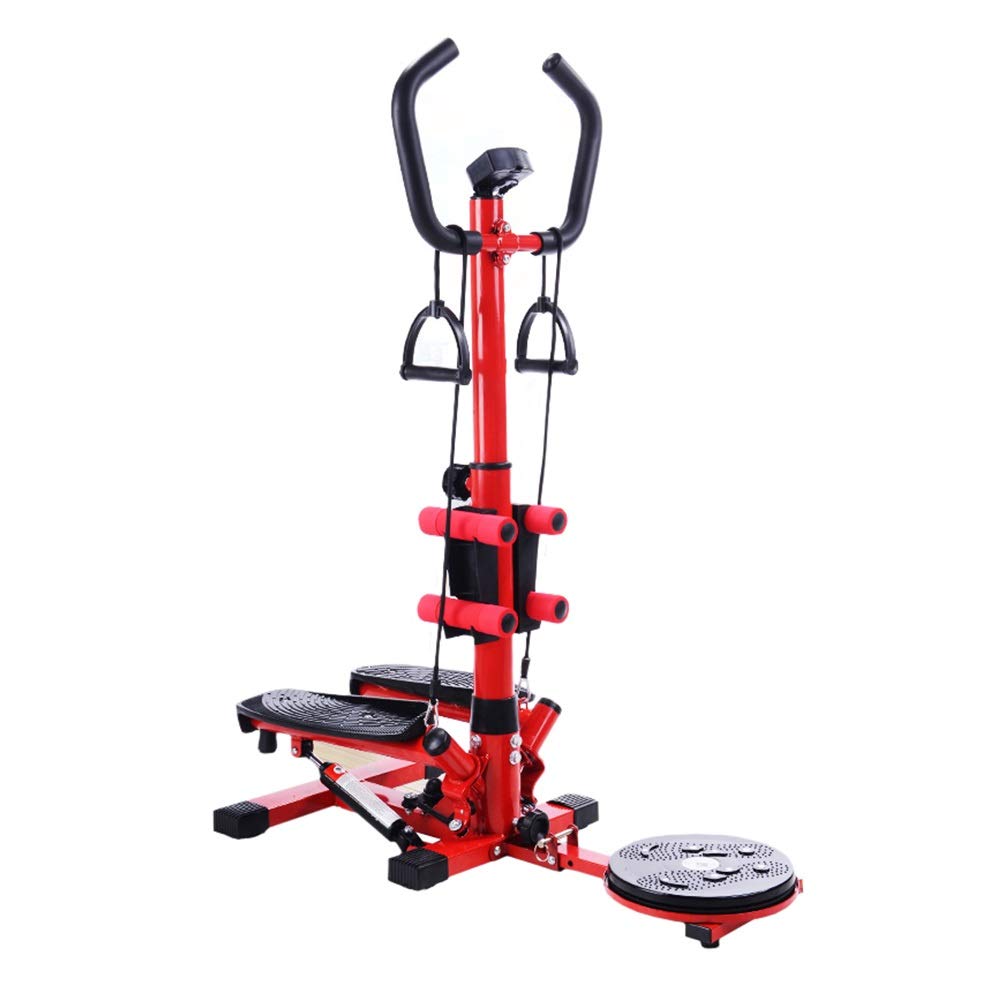 Stepper portatile per la casa, mini attrezzatura idraulica per il fitness idraulica per la perdita di peso per esercizi multifunzione, con corrimano/manubri/display LCD