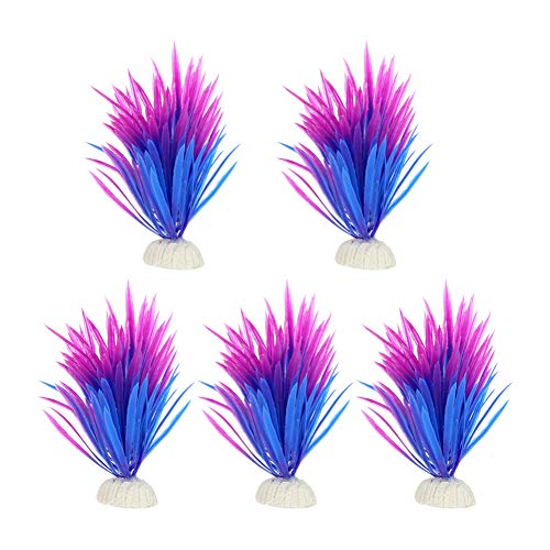 chongwan 12Cm 5 Pcs/Set Fish Tank Aquarium Decoration Ornament Artificial Plastic Green Aquatic