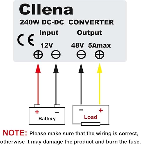 Miniatura 7 de Cllena Convertidor de impulso de 12 V a 48 V CCCC 5 A 240 W, módulo regulador de voltaje de alimentación para automóvil, transformador de voltaje