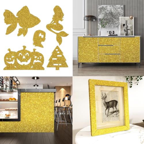 Stickyart Glitzer Tapete Gold Klebefolie Möbel 40cm X 200cm Wandtapete Selbstklebende Tapete Gold Dekofolie Tapeten Vliestapete Klebetapete… – Ansicht 5