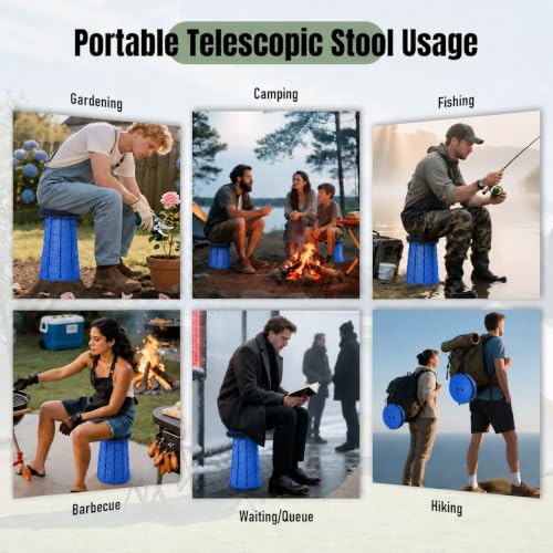 Image of Doseno Collapsible Stool, Foldable Portable Stool for Adults, 1-Pack