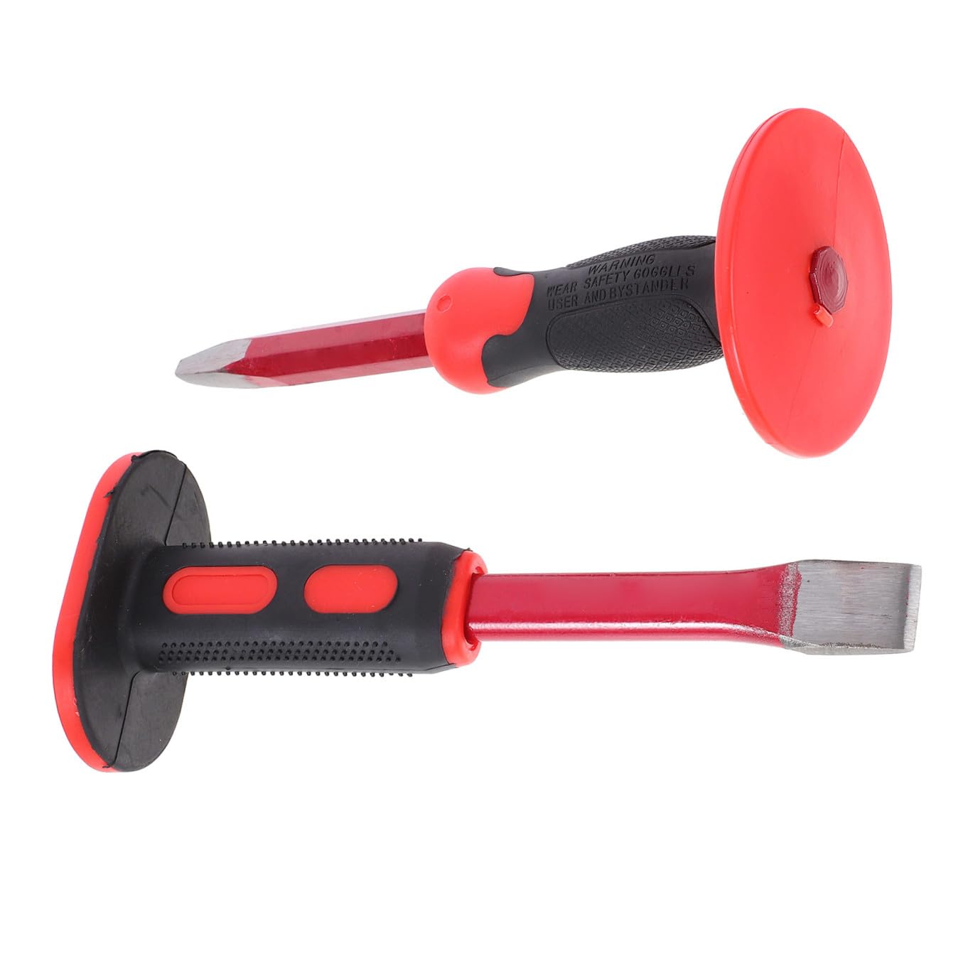 WOONEKY Set in Acciaio Cromo-Vanadio Scalpelli da Muratura 25 CM 2 Pezzi Manico in PVC, Alta Durezza e Durata, per Lavori di Demolizione e Incisione