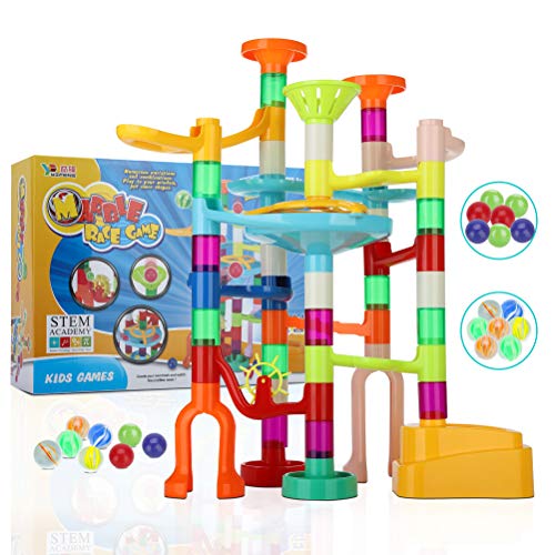 HNZZN Marble Run Set for Kids Marble Track Stem Toys Marble Maze Game Building Blocks for Kids Marble Colorful Maze Race Track Construction Railway Toys Educational Fun Gift for Girls Boys 3+ Years