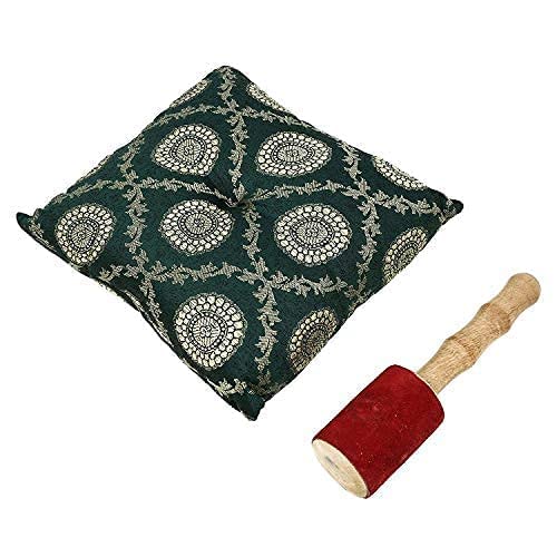 FASHERATI Leather Wrap Singing Bowl Striker 7 X 1.5 Inch Cushion Pad Cushion Singing Bowl Mallet with Gong Mallet