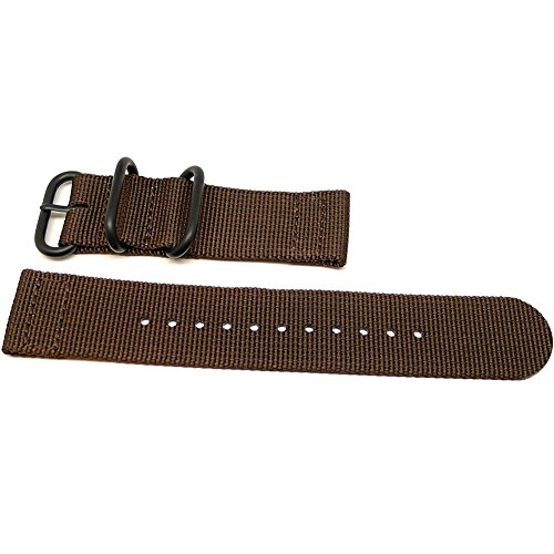 Da Luca MIL-TWO-NYLN-BRWN-PVD-20 Two Piece Ballistic Nylon Watch Strap cover