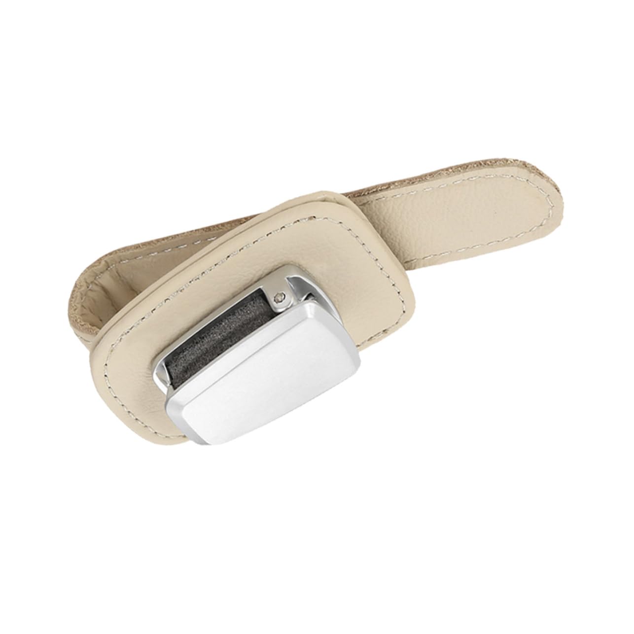 GLEAVI 3pezzi Supporto Per Occhiali Da Sole Multi-funzione Per Auto Clip Per Ombra Solare Porta Occhiali Visor Pu Beige