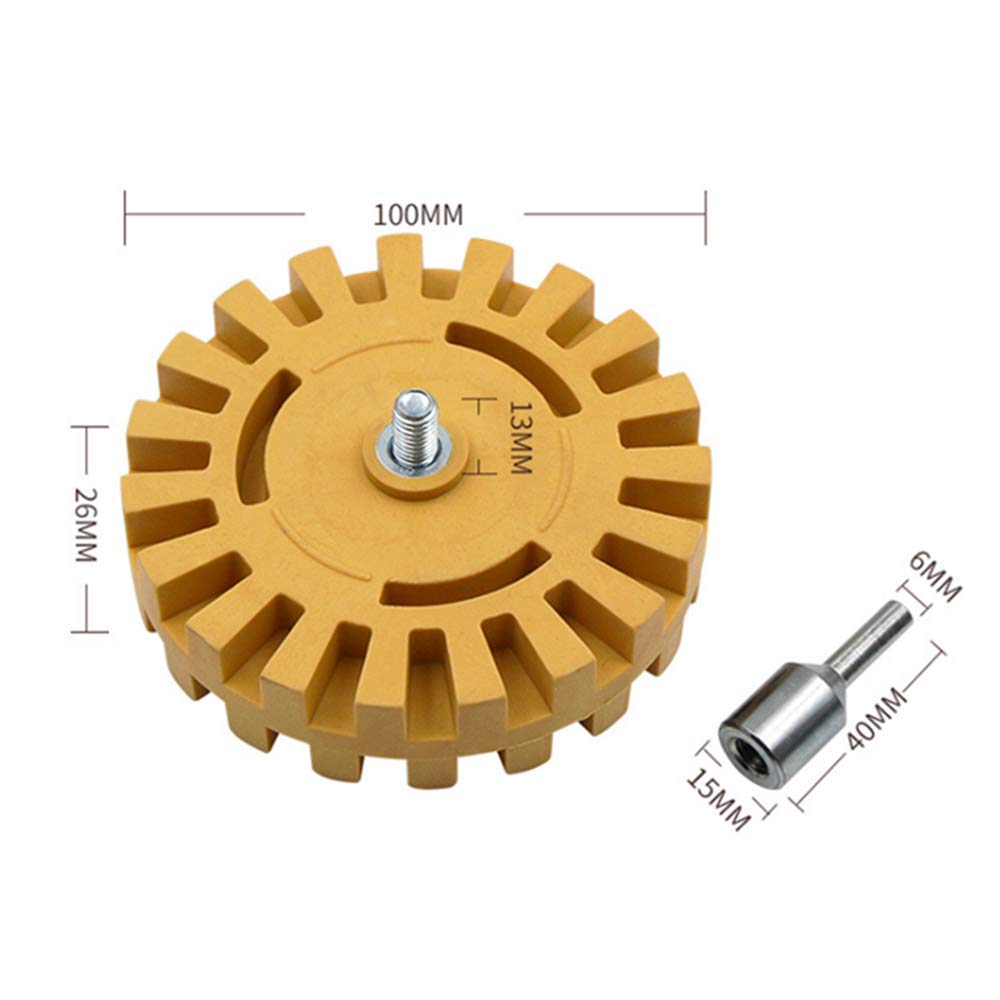 4EVERHOPE Roue Gomme 4 Pouces 20mm Pour Enlever Décalques Autocollants Voiture - Outil Polissage Rayures