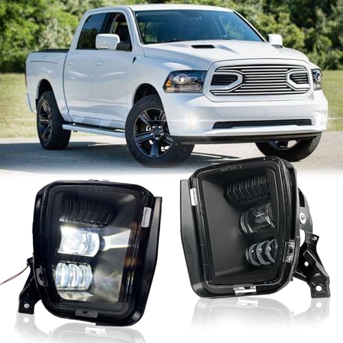Shocklight Fog Lights Led Fit for 2013-2018 Ram 1500 & 2019-2021 Ram 1500 Classic Pickup Truck Clear Lens Front Bumper Driving Lamp… by Shocklight - Used condition - US$55.87