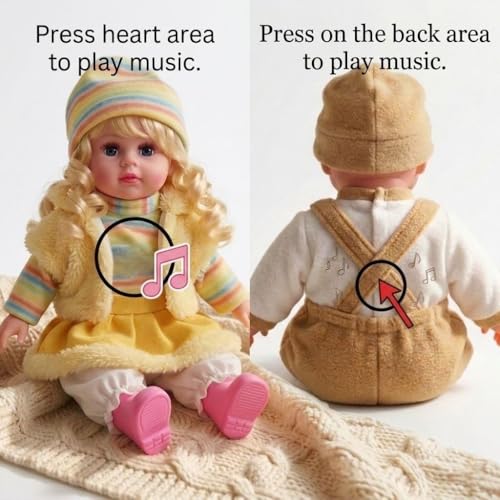 Image of Musical Baby Doll Toy for Kids - Soft Plush Talking & Singing with Touch Sensor, Interactive Baby Boy & Girl Doll in Colorful Dress,Gift Toy (Multicolor Winter Girl)