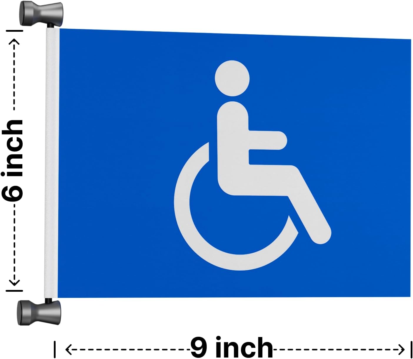 2 Pack Magnetic Golf Cart Flag Holder with 9 x 6" Handicap Flags, Dual Aluminum Alloy Magnetic Base, Strong Magnetic Golf Pin Flag Mount, Secure Installation for Golf Carts, Golf Cart Accessories, Great Gift for Golfers