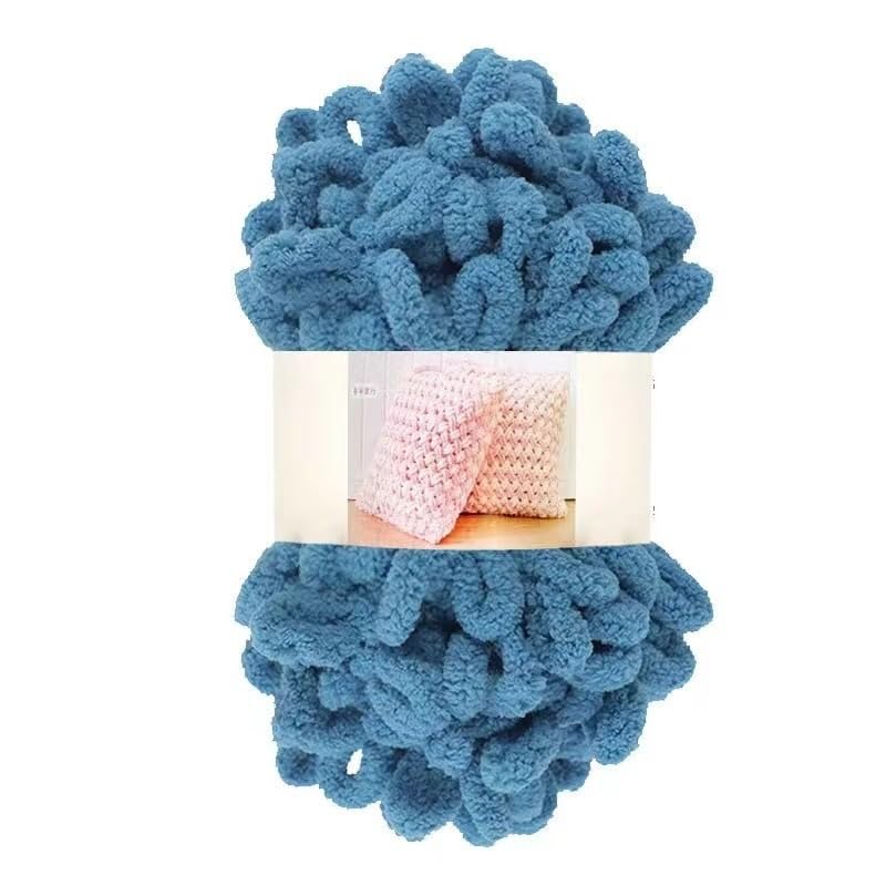 Przędza z pętelką na palec, 2 kulki Puffy Loop Przędza palcowa Wełniana plecionka ręczna Lina Knitting Gruba aksamitna tęczowa przędza(Color 30)