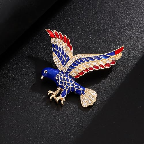 Image of Rhinestone Brooch Pins for Women, Vintage Crystal Enamel Brooches, American Flag Pin Patriotic Lapel Pins Gift for Suit Clothes Bag Accessories