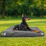 Sytopia 42-Inch Canvas Indestructible Outdoor Dog Bed, Waterproof & Washable Removable Cover, Ideal for Medium & Large Dogs, Chew-Proof Great for Indoor, Outdoor, Crate, Patio Use (Dark Grey)