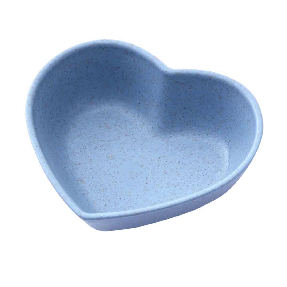 COLLBATH 4pcs Sauce Dipping Bowls Wheat Straw Bowls Heart Bowl Condiment Dishs Sushi Dish Condiment Dishes Heart- Shaped Multipurpose Sauce Dish Vinegar Dish Appetizer Plate Heart Dish Blue