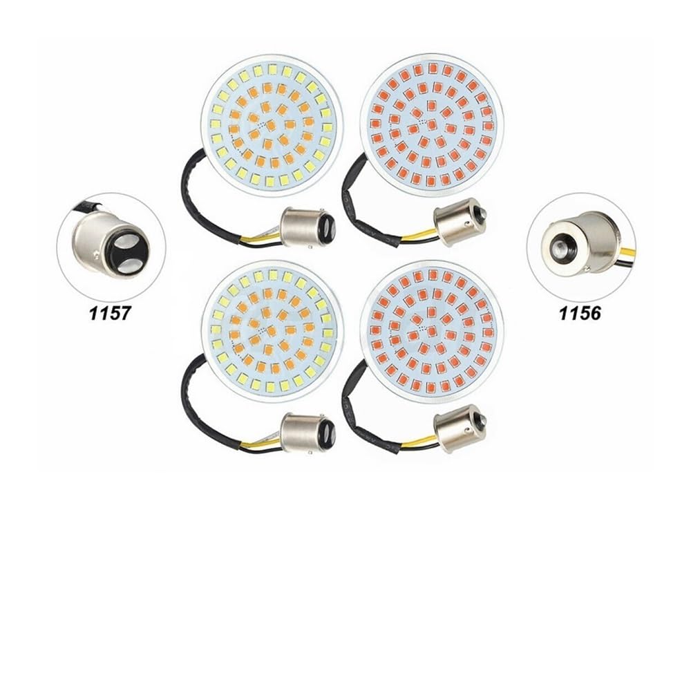 Clignotants Moto Lot De 4 Feux De Stop Et Clignotants À LED 1157 Ambre Blanc pour Motos pour Ha&rley pour Sportster pour Touring pour Electra pour Glide CVO