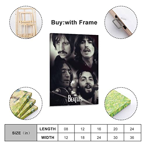 SHUPSY Poster décoratif sur toile The Beatles Black & White Fan Art – Impression moderne pour chambre à coucher – 40 x 60 cm - Les Beatles, Paul McCartney, John Lennon, RIngo Starr, George Harrison SHUPSY Poster décoratif sur toile The Beatles Black & White Fan Art - Impression moderne pour chambre à coucher - 40 x 60 cm – Image 3