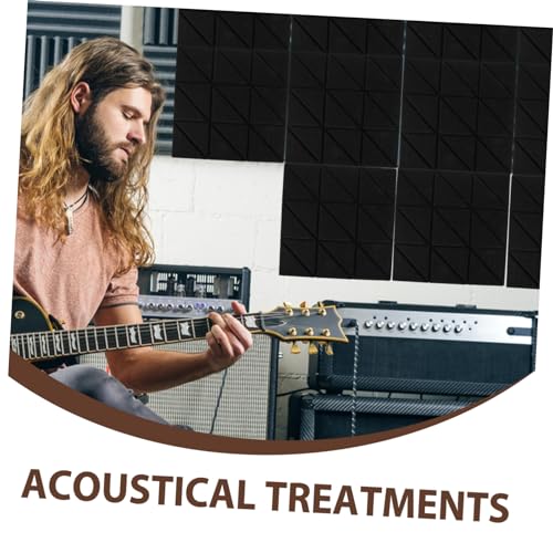 Abaodam 4pcs Panel Acústico Autoadhesivo para Aislamiento de Sonido Cuadrado Paneles de Atenuación de Ruido para Estudios de Grabación Hogar Oficinas y Espacios de Ensayo miniatura 2
