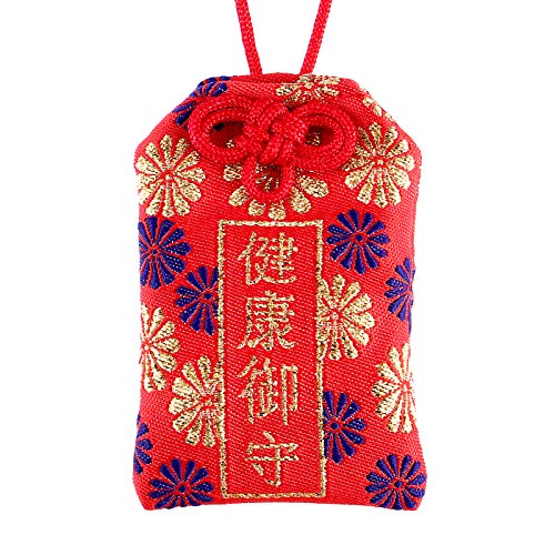 Wakauto Omamori Charme Japonais Porte-bonheur amulette Bénédiction Sac pour une bonne santé (rouge)
