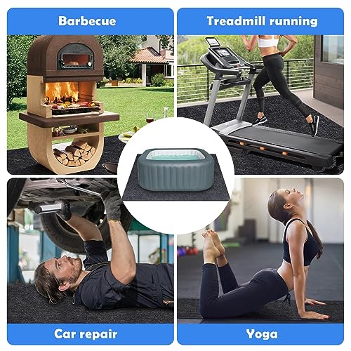 80 * 80 Inch Hot Tub Mat, Extra Large Inflatable Hot Tub Pad Outdoor Indoor, Waterproof Slip-Proof Backing, Absorbent Spa Pool Ground Base Flooring Protector Mat (80 * 80 Mat-Square)