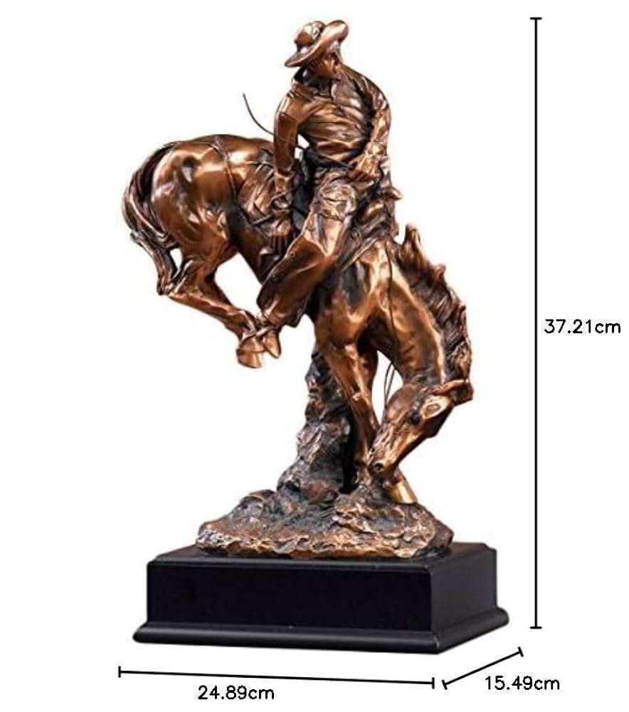 カウボーイと犬と馬のブロンズ彫刻 Amazon.co.jp: 馬にTamingウエスタンカウボーイブロンズ仕上げ