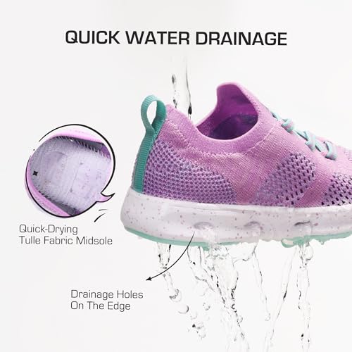 DREAM PAIRS Boys Girls Sneakers Kids Slip-on Quick Dry Lightweight Aqua Water Shoes,Size 13 Little Kid,Purple/Green,SDFS2317K - image 2