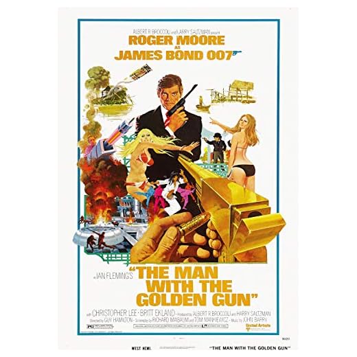 Mannen med den gyllene pistolen (James Bond) filmaffisch – klassisk 70-tals vintage vägg film konsttryck foto A4