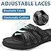 COFACE Mens Sport Recovery Sandals Plantar Fasciitis Soft Cushion Orthotic Slides for Men 2025 AllBlack Size 12