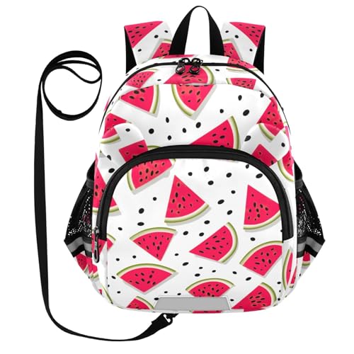 Watermelon Black Spots Toddler Harness Backpack for Boys Girls 3-6 Years Kids Backpack with Anti Lost Safety Leash Baby Harness Bookbag for Travel Preschool Walking
