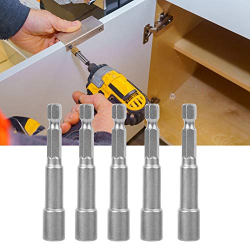 Chave de soquete hexagonal magnética de 5 peças, conjunto de chave de porca pronta para impacto métr