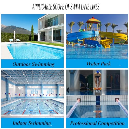 Divisores profesionales de carril de piscina, valla de seguridad de nailon duradero con boyas para una mejor experiencia de natación y visibilidad clara