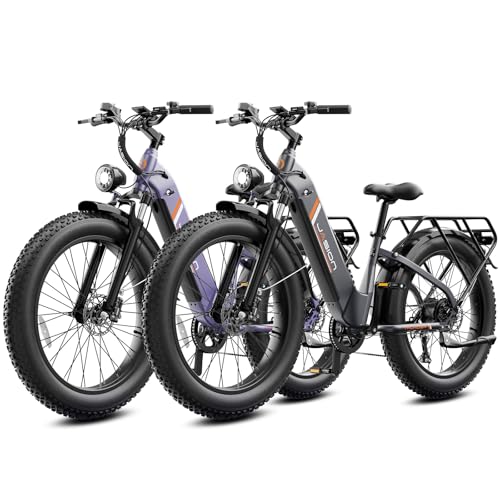 Jasion Thunder Electric Bike for Adults,1500W Peak Fat Tire E Bikes,26''x 4'',80 Miles with 864Wh Removable Battery Ebike, 30+MPH Max Speed Bicycles,Hydraulic Brakes,Front Suspension