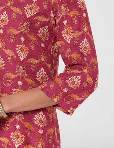 Image of BIBA Solid Rayon Straight Fit Women Kurta