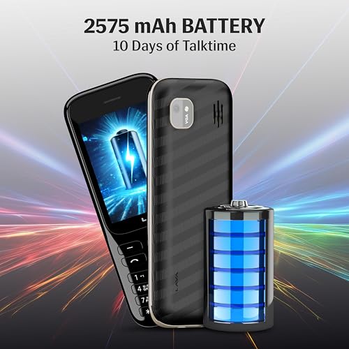 Image of Lava Gem 2025 Dual Sim Keypad Phone (2.8 inch Display, Camera & Flash) | 2575mAh Smart AI Powerful Battery | Wireless FM & Recording | Stereo Speakers | Call Recording (Black Gold)