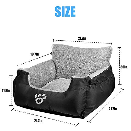FRISTONE Dog Car Seat, Travel Carrier with Clip-on Safety Leash and Storage Pocket - Comfortable and Anti-Slip for Puppy, Small Pet - Black - Image 4