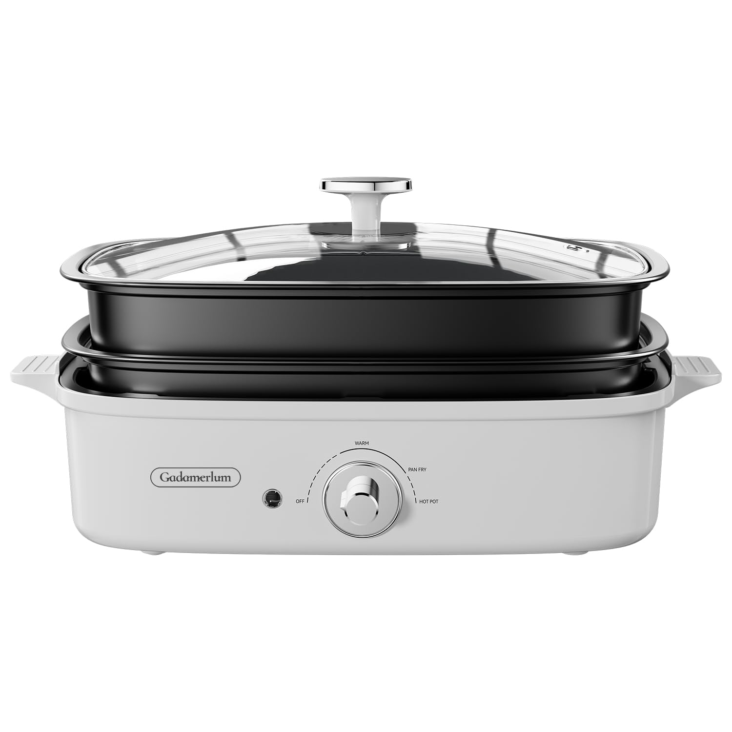1200w HotPot Versatile Baking Smokeless Single Temp Control, Hot-Pot Grill with Nonstick Coating for BBQ, Steaks, Shabu (V3)