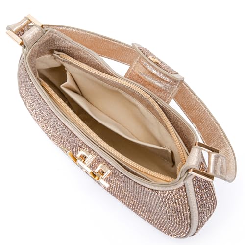Image of BBTT.ful Rhinestone Evening Handbags Sparkling Crystal Purse Daily Casual Shoulder Bag