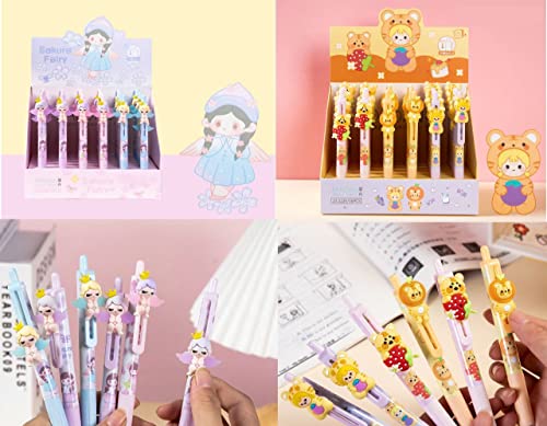 Image of Crackles Cute Ball Points Pens for Students and Kids- Black Ink (Random Design Will be Sent,Pack of 6)