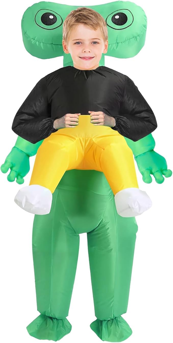 Disfraz de alienígena inflable, adecuado para cosplay de Halloween, Navidad, cosplay, fiesta de fiesta y espectáculos, disfraz inflable de lujo (B 150-190 cm)
