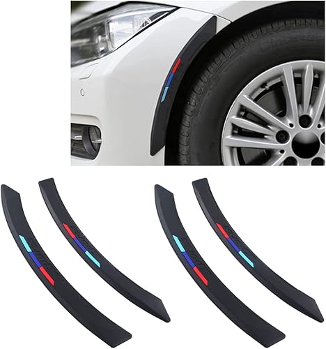 SANRILY 4 piezas para SUV, camioneta, rueda de automóvil, ajuste de cejas, tiras de goma universales antiarañazos, protector de tira de guardabarros